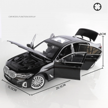 Метална кола с отварящи се врати, капаци, светлини и звуци BMW 5 Series 530LI 1:18