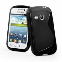 Силиконов калъф / гръб / ТПУ S-Line за Samsung Galaxy Young S6310 / S6312 Galaxy Young Duos - черен