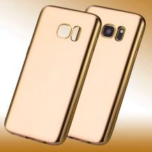 Луксозен силиконов калъф / гръб / TPU за Samsung Galaxy S7 G930 - златист / Gold Matte