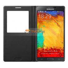 Кожен калъф Flip Cover S-View Samsung Galaxy Note 3 N9000 / Samsung Note 3 N9005 - черен