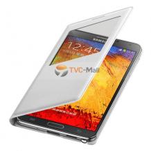 Кожен калъф Flip Cover S-View Samsung Galaxy Note 3 N9000 / Samsung Note 3 N9005 - бял