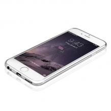 Ултра тънък силиконов калъф / гръб /  Shining Case за Apple iPhone 6 Plus / iPhone 6S Plus- сребрист / прозрачен