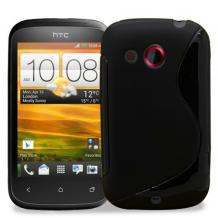 Силиконов калъф ТПУ S Style за HTC Desire C -  черен