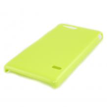 Заден предпазен твърд гръб за Nokia Lumia 820 - електриково зелен имитиращ кожа