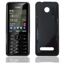 Силиконов калъф / гръб / ТПУ S-line за Nokia 206 - черен S-Case