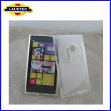 Силиконов гръб / калъф / TPU S-Line за Nokia Lumia 1020 - прозрачен / бял