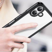 Оригинален удароустойчив гръб / Space Case за Apple iPhone 17 - прозрачен кейс със черен кант