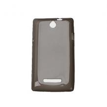 Силиконов гръб / калъф / TPU за Sony Xperia E Dual C1605 - черен / прозрачен