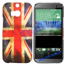 Заден предпазен твърд гръб / капак / за HTC One M8 - Retro British Flag