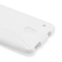 Силиконов гръб / калъф / ТПУ S-line за HTC One Mini M4 - бял
