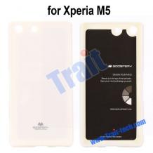Луксозен силиконов калъф / гръб / TPU Mercury GOOSPERY Jelly Casе за Sony Xperia M5 - бял
