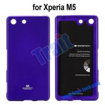 Луксозен силиконов калъф / гръб / TPU Mercury GOOSPERY Jelly Casе за Sony Xperia M5 - тъмно син