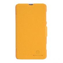 Луксозен кожен калъф Flip тефтер Nillkin за Nokia Lumia 625 - жълт
