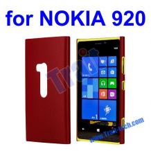 Заден предпазен твърд гръб / капак / за Nokia Lumia 920 - червен / имитиращ кожа