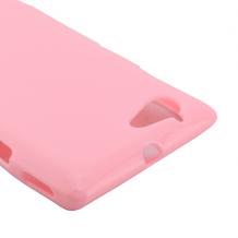 Силиконов калъф / гръб / TPU за Sony Xperia L S36h - розов гланц