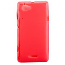 Силиконов калъф / гръб / TPU за Sony Xperia L S36h - червен / матиран