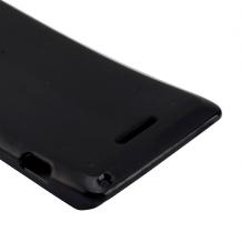 Силиконов калъф / гръб / TPU за Sony Xperia L S36h - черен гланц