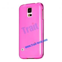 Силиконов калъф / гръб / TPU за Samsung G900 Galaxy S5 - розов / гланц