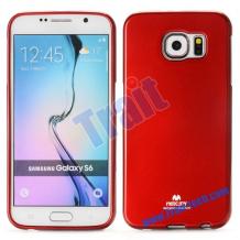 Луксозен силиконов калъф / гръб / TPU Mercury GOOSPERY Jelly Case за Samsung Galaxy S6 Edge G925 - червен