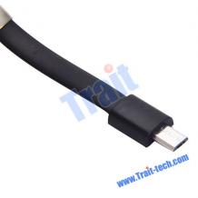 Micro USB кабел за зареждане и пренос на данни / USB Data Charging Line - черен / тип гривна