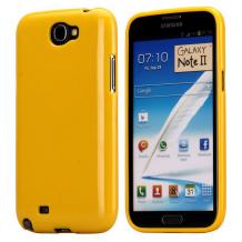 Силиконов калъф / гръб / TPU за Samsung Galaxy Note 2 N7100 / Samsung Note II N7100 - жълт / гланциран