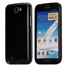 Силиконов калъф / гръб / TPU за Samsung Galaxy Note 2 N7100 / Samsung Note II N7100 - черен / гланциран