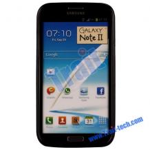 Силиконов калъф ТПУ за Samsung Galaxy Note 2 II N7100 - черен на лилави точки