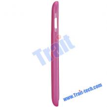 Ултра тънък заден предпазен твърд гръб / капак / за Samsung Galaxy Note II / 2 N7100 - розов / прозрачен