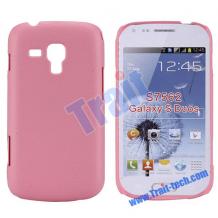 Заден предпазен твърд гръб за Samsung Galaxy Y Duos S6102 - розов имитиращ кожа