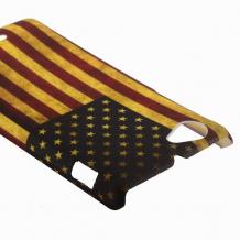 Заден предпазен твърд гръб / капак / за Sony Xperia J St26i - Retro American Flag