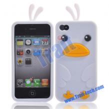 Силиконов гръб / калъф / TPU за Apple iPhone 4 / 4S - Angry Birds / бял