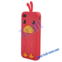 Силиконов гръб / калъф / TPU за Apple iPhone 4 / 4S - Angry Birds / червен
