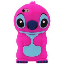 Силиконов калъф / гръб / TPU 3D за Apple iPhone 5 / 5S - Stitch / Стич / цикламен