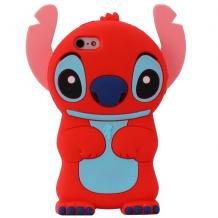 Силиконов калъф / гръб / TPU 3D за Apple iPhone 5 / 5S - Stitch / Стич / червен