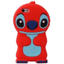 Силиконов калъф / гръб / TPU 3D за Apple iPhone 5 / 5S - Stitch / Стич / червен