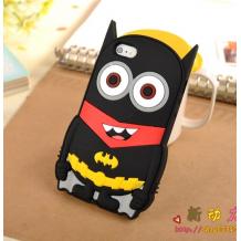 Силиконов калъф / гръб / TPU 3D за Apple iPhone 6 / 6S - черен / Minion Batman