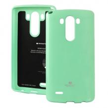 Луксозен силиконов калъф / гръб / TPU Mercury GOOSPERY Jelly Case за LG G3 D850 - зелен