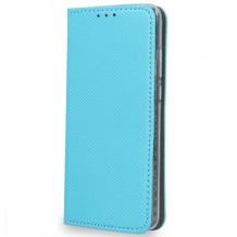 Кожен калъф Magnet Case със стойка за Samsung Galaxy A40 - син