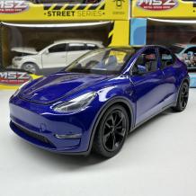 Метална кола с отварящи се врати светлини и звуци Tesla Model Y - 1:24