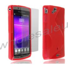 Силиконов калъф ТПУ S-Line за Sony Ericsson Xperia Arc S / X12 - червен