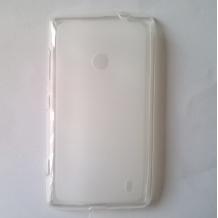 Силиконов калъф / гръб / TPU за Nokia Lumia 520 / Nokia Lumia 525 - бял / матиран