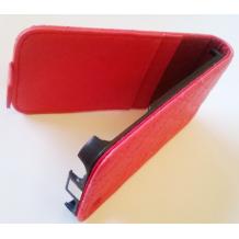 Кожен калъф Flip тефтер за Apple iPhone 4 / 4S - червен / ромб