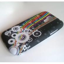 Силиконов калъф / гръб / TPU за Samsung Galaxy S4 Mini I9190 / I9192 / I9195 - черен с бели кръгове / цветна дъга