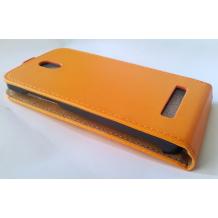 Кожен калъф Flip тефтер за HTC Desire 500 - оранжев