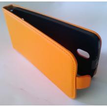 Кожен калъф Flip тефтер за HTC Desire 500 - оранжев