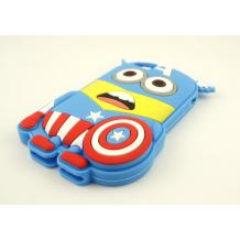 Силиконов калъф / гръб / TPU 3D за Apple iPhone 5 / iPhone 5S - син / Minion Captain America