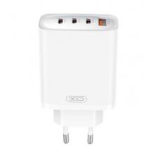 Зарядно устройство преходник адаптер XO CE23 PD 65W / 3 x Type C Quick Charger - бяло