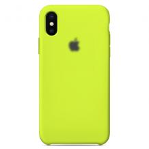 Оригинален гръб Silicone Cover за Apple iPhone X / iPhone XS - лайм