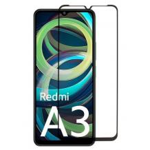 5D full cover Tempered glass Full Glue screen protector Xiaomi Redmi A3 / Извит стъклен скрийн протектор с лепило от вътрешната страна за Xiaomi Redmi A3 - черен кант