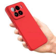 Силиконов калъф / кейс / Nano TPU за Xiaomi 15 - червен гръб със защита за камерата